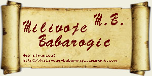 Milivoje Babarogić vizit kartica